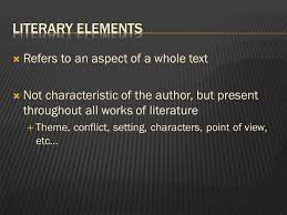 Aspect of a literary text such as an image, character